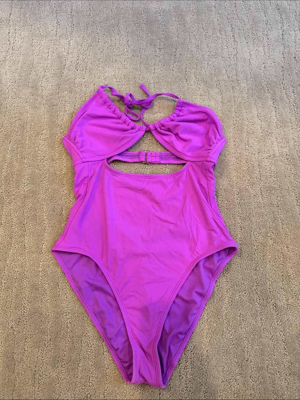 Xhilaration Women Magenta Cutout One-Piece Swimsuit